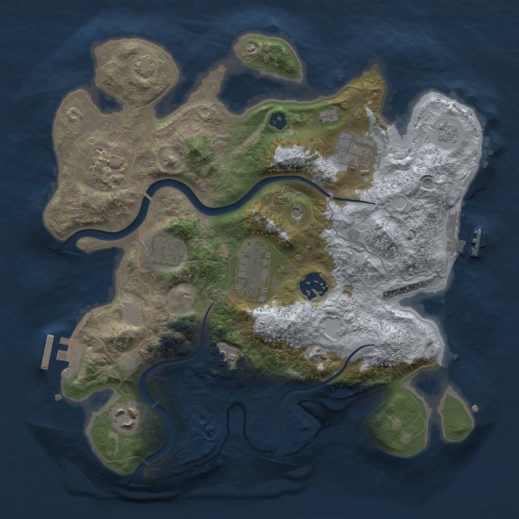 Rust Map: Procedural Map, Size: 3000, Seed: 802014786, 13 Monuments