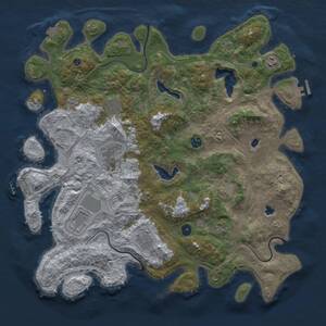 Thumbnail Rust Map: Procedural Map, Size: 4500, Seed: 1357140313, 14 Monuments