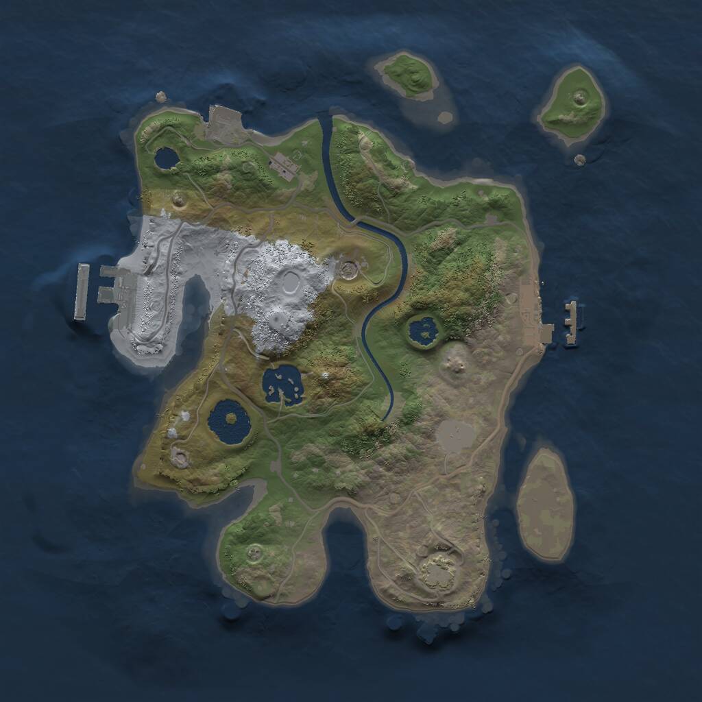 Rust Map: Procedural Map, Size: 2500, Seed: 10378, 6 Monuments