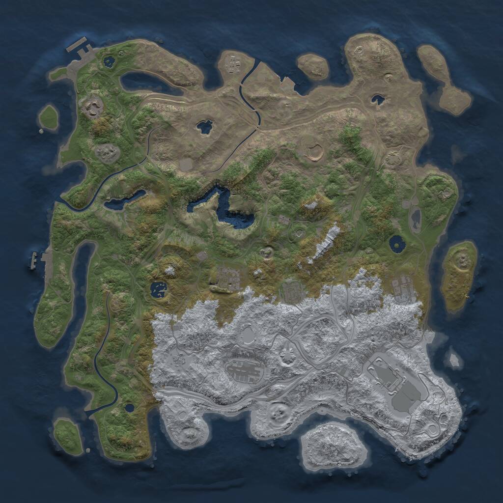 Rust Map: Procedural Map, Size: 4500, Seed: 1815369306, 15 Monuments