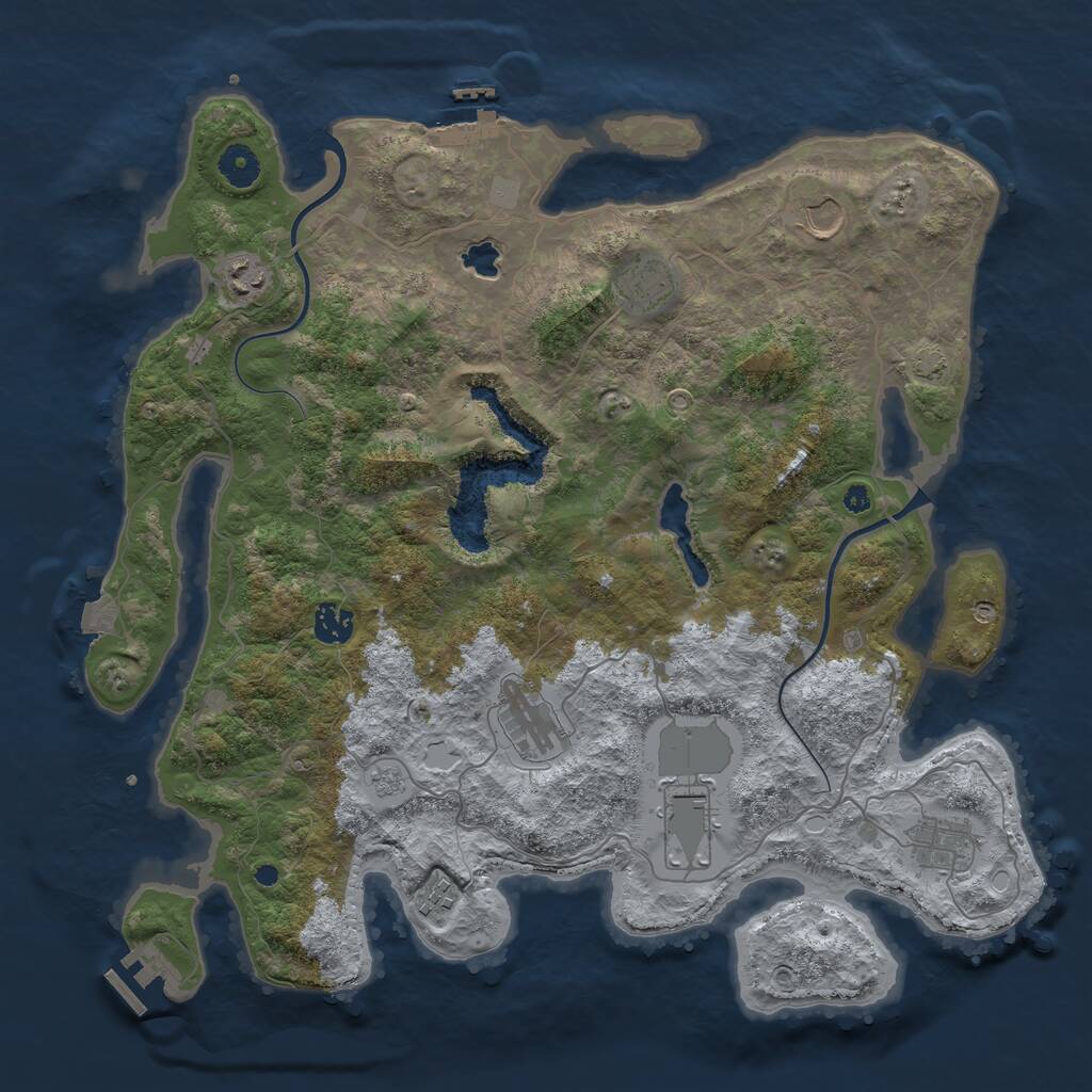 Rust Map: Procedural Map, Size: 4000, Seed: 1815369306, 13 Monuments