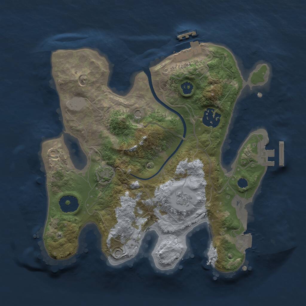 Rust Map: Procedural Map, Size: 2500, Seed: 1452189, 7 Monuments
