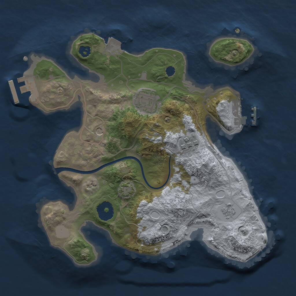 Rust Map: Procedural Map, Size: 2500, Seed: 50003, 8 Monuments