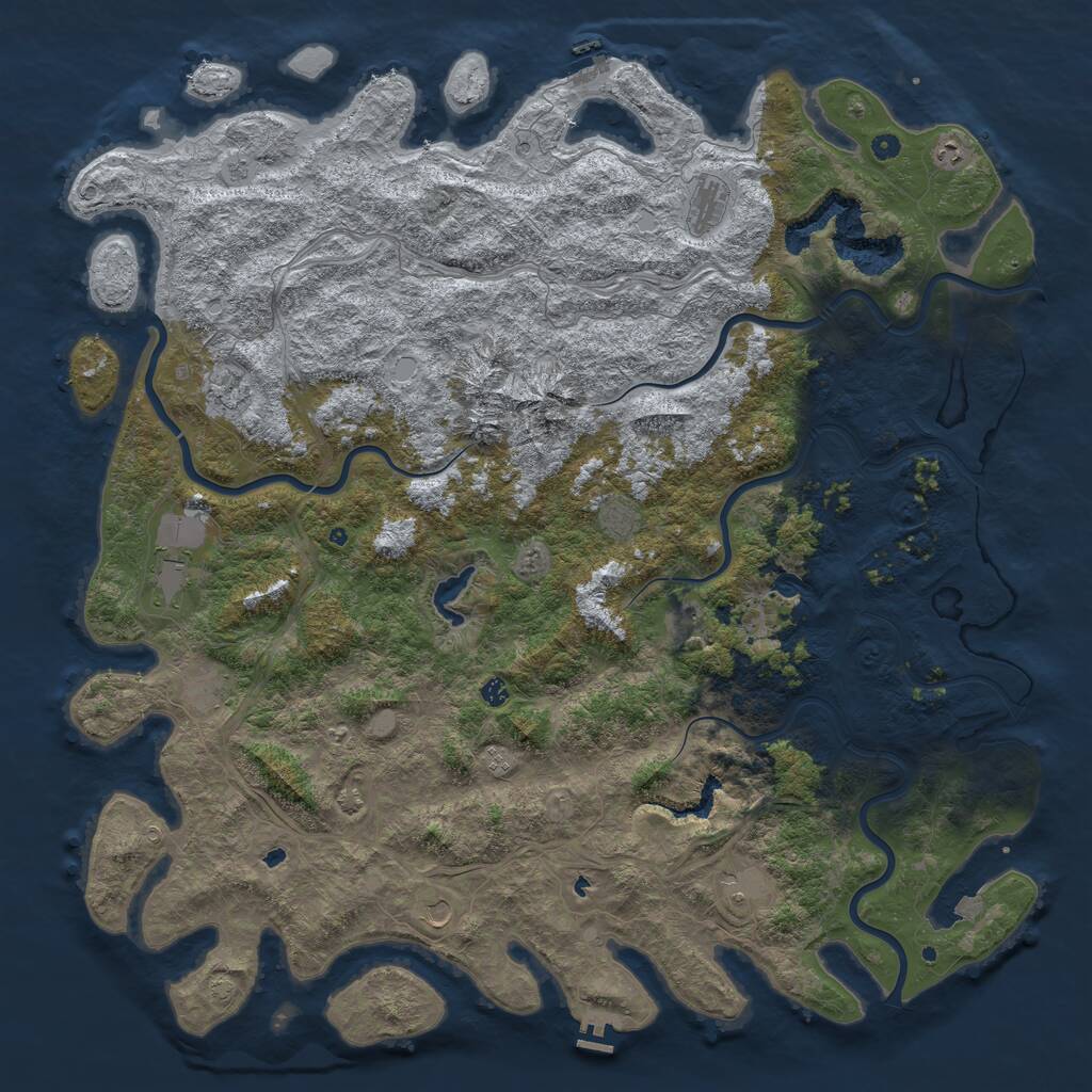Rust Map: Procedural Map, Size: 6000, Seed: 189912643, 17 Monuments