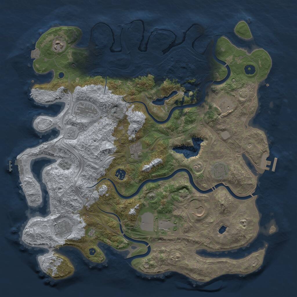 Rust Map: Procedural Map, Size: 4250, Seed: 1823865220, 16 Monuments