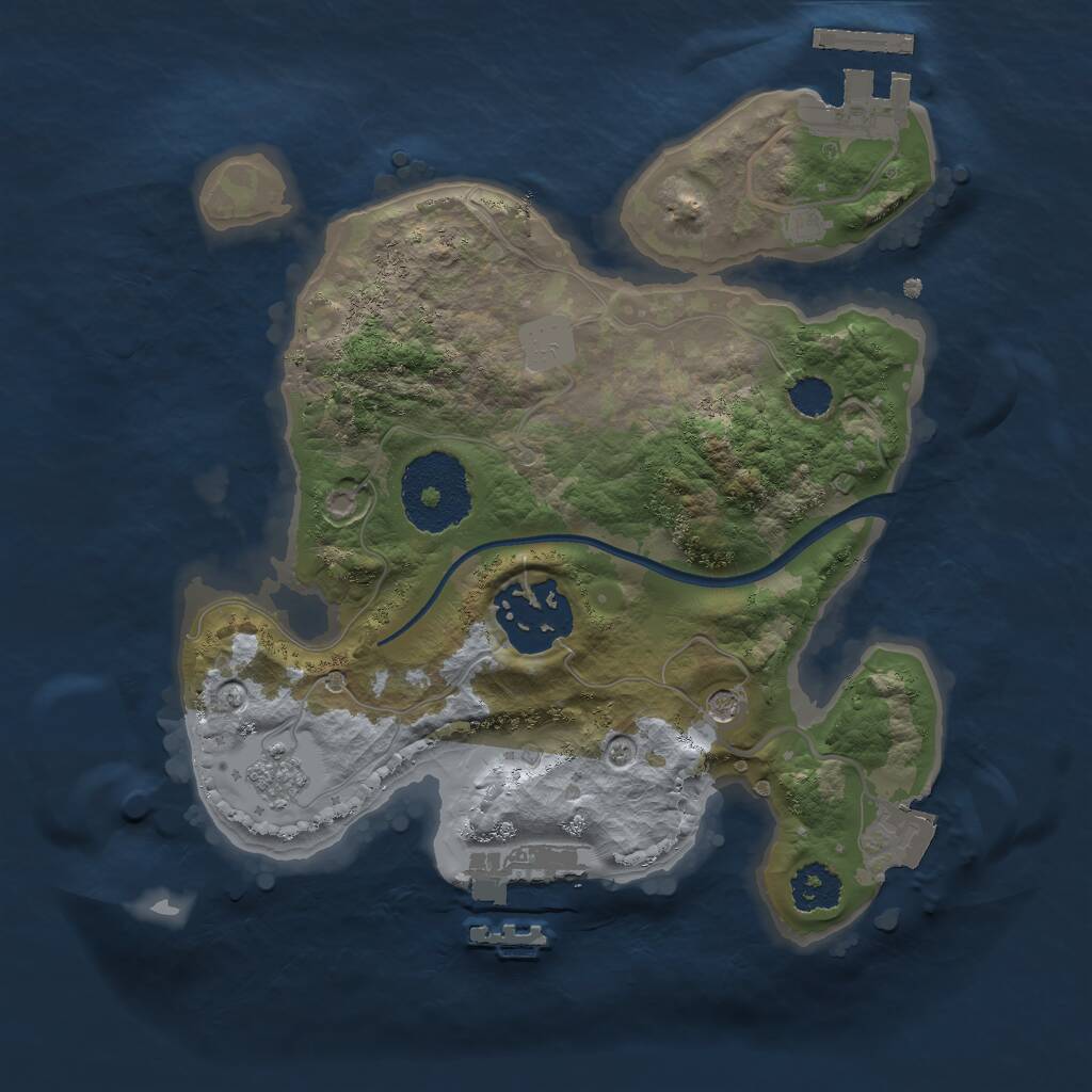 Rust Map: Procedural Map, Size: 2200, Seed: 1236351254, 6 Monuments