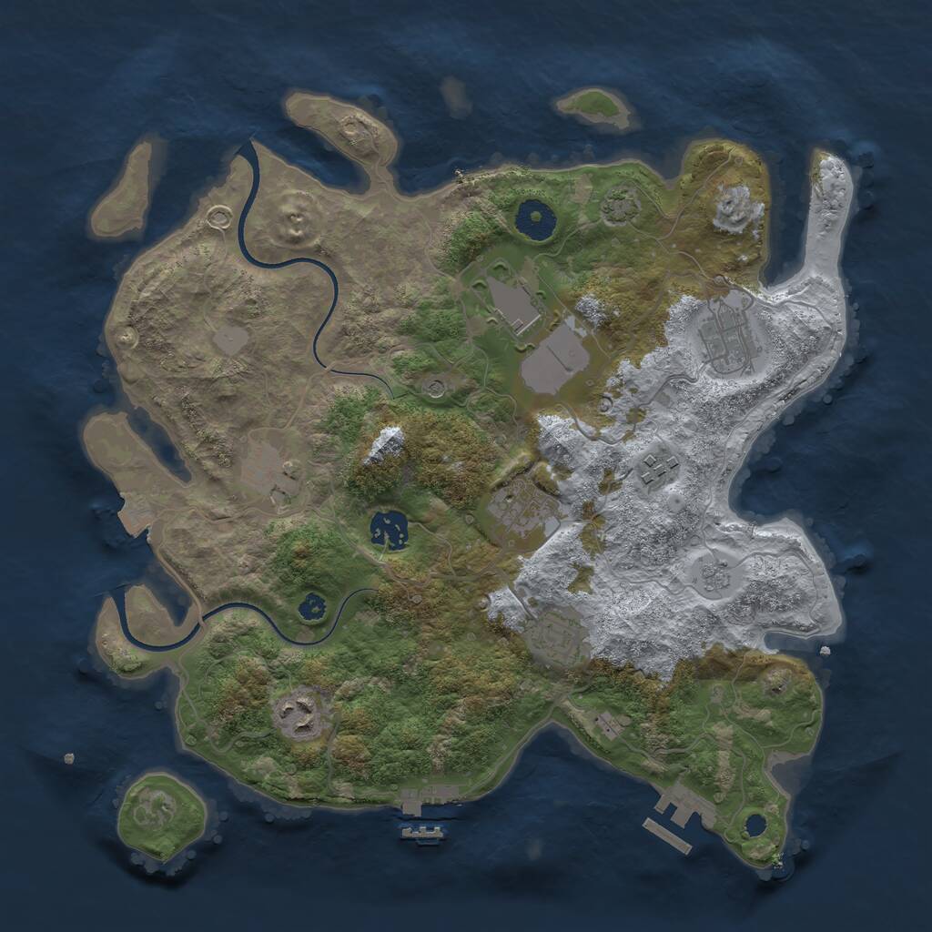 Rust Map: Procedural Map, Size: 3500, Seed: 4815769, 14 Monuments