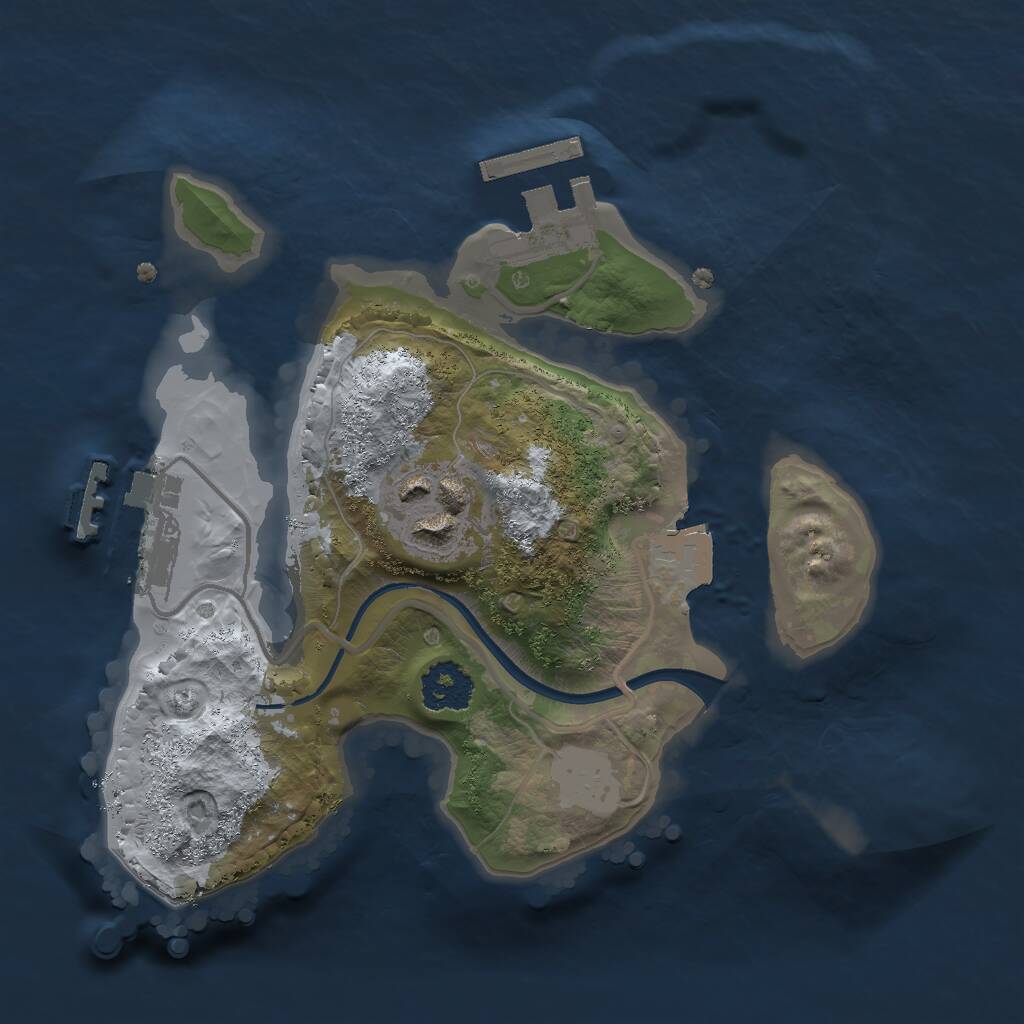 Rust Map: Procedural Map, Size: 2000, Seed: 31512232, 4 Monuments