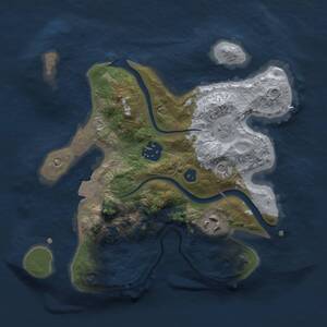 Thumbnail Rust Map: Procedural Map, Size: 2500, Seed: 10376, 5 Monuments