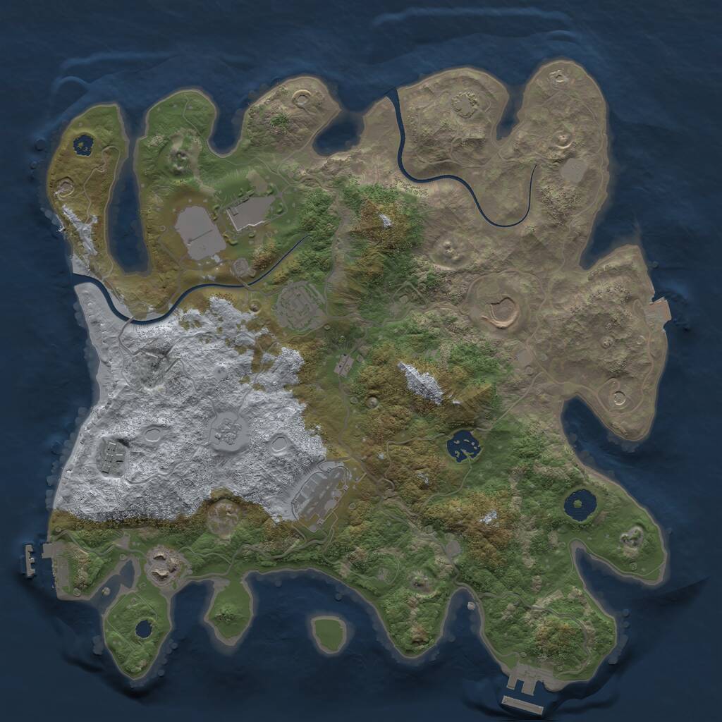 Rust Map: Procedural Map, Size: 3500, Seed: 24102, 13 Monuments