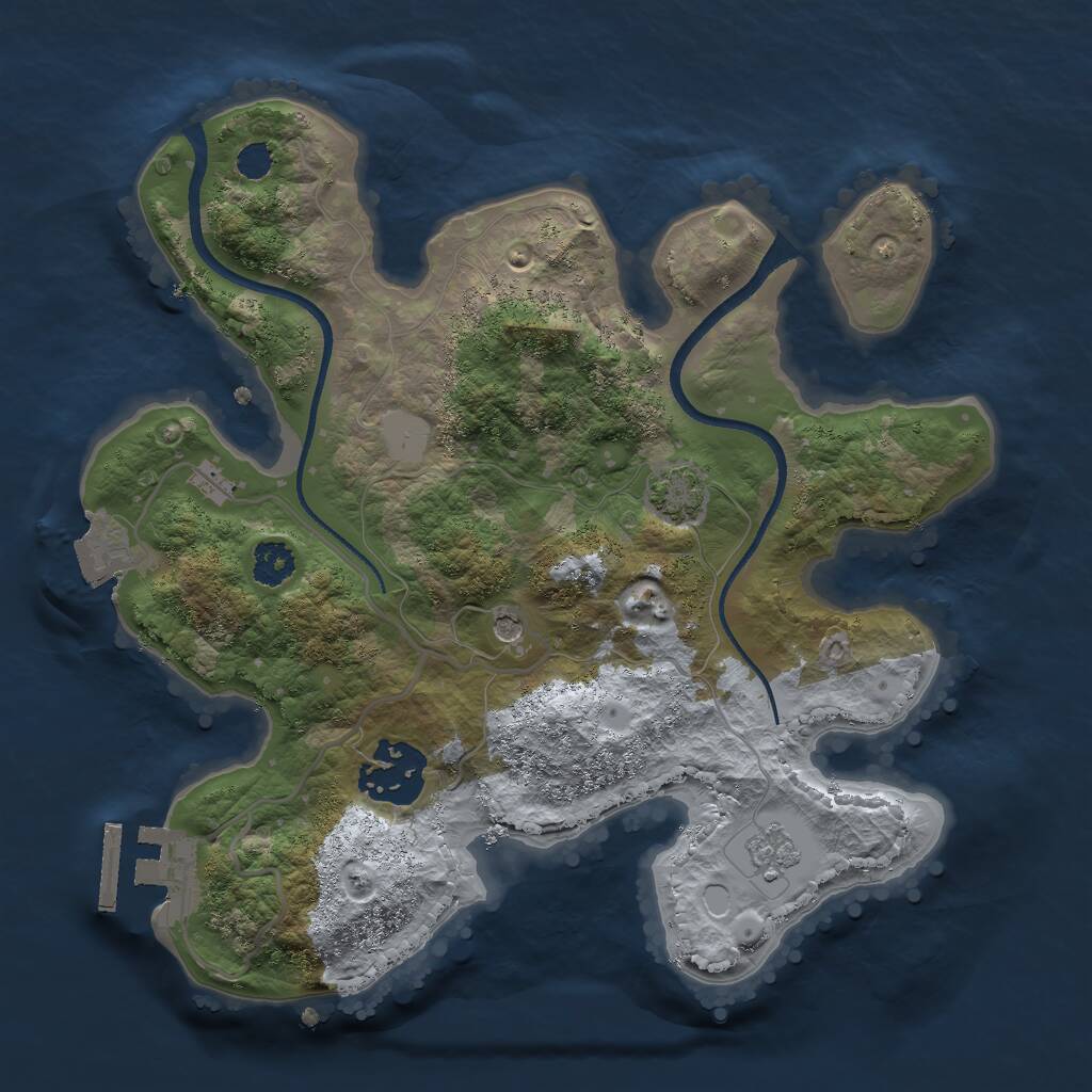 Rust Map: Procedural Map, Size: 2500, Seed: 20922, 6 Monuments