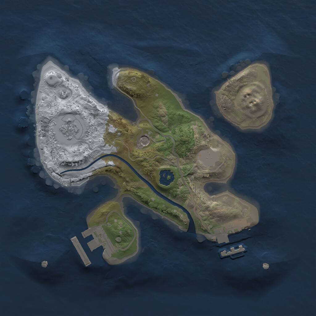 Rust Map: Procedural Map, Size: 2000, Seed: 70905932, 5 Monuments