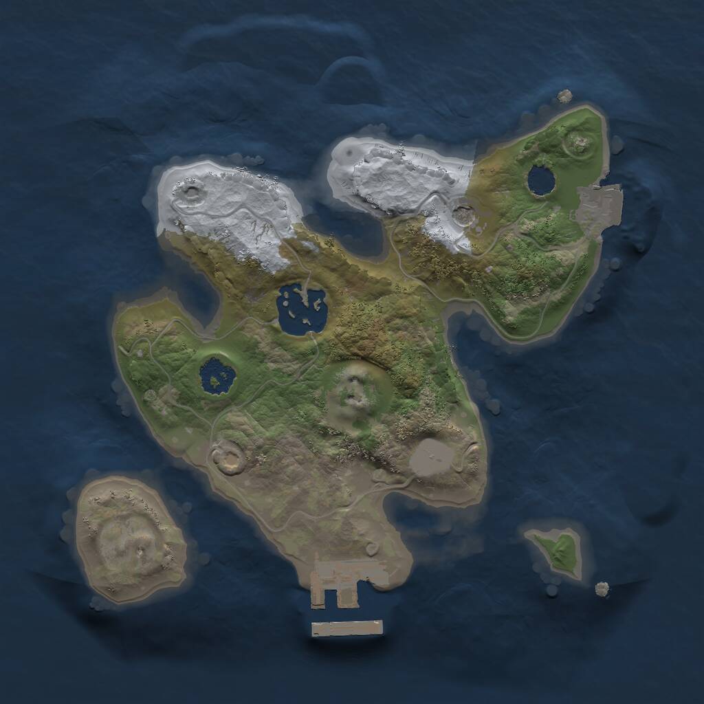 Rust Map: Procedural Map, Size: 2000, Seed: 1959896918, 4 Monuments