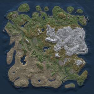 Thumbnail Rust Map: Procedural Map, Size: 4500, Seed: 2045596488, 17 Monuments
