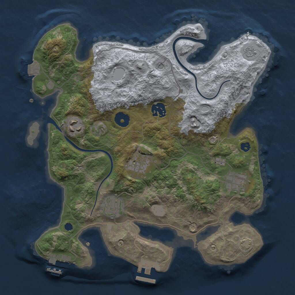 Rust Map: Procedural Map, Size: 3000, Seed: 7771539, 11 Monuments