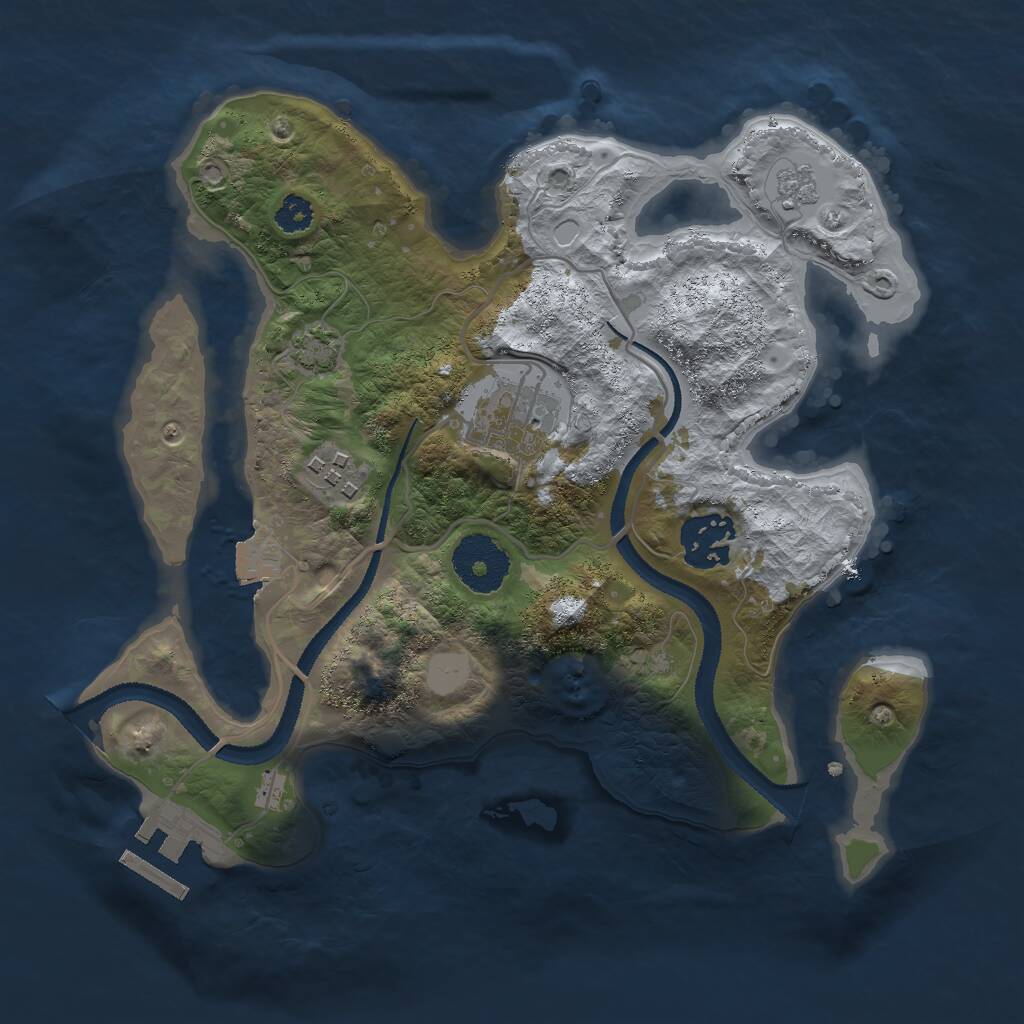 Rust Map: Procedural Map, Size: 2750, Seed: 108035042, 7 Monuments