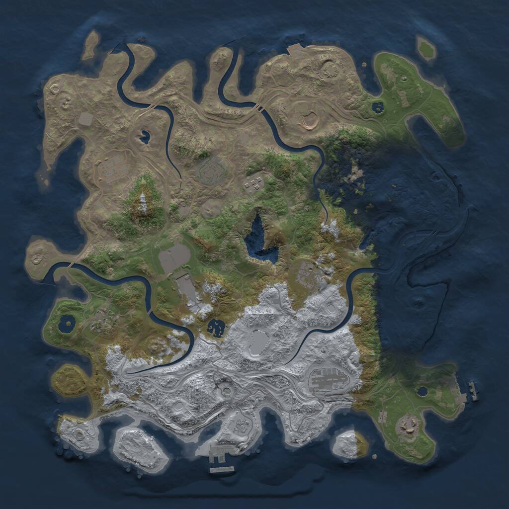 Rust Map: Procedural Map, Size: 4250, Seed: 22282953, 16 Monuments
