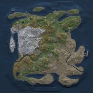 Thumbnail Rust Map: Procedural Map, Size: 3500, Seed: 1053681408, 11 Monuments