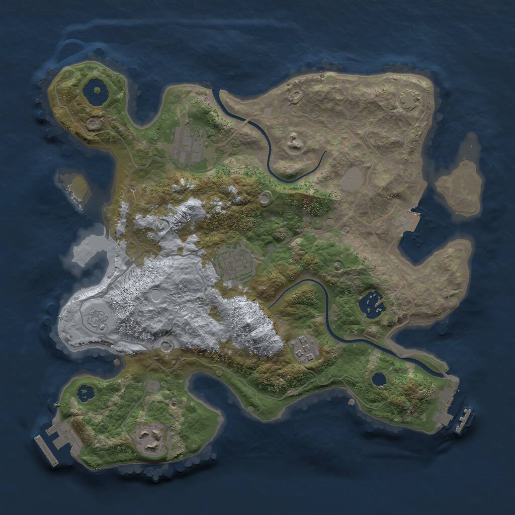 Rust Map: Procedural Map, Size: 3000, Seed: 1512216197, 11 Monuments