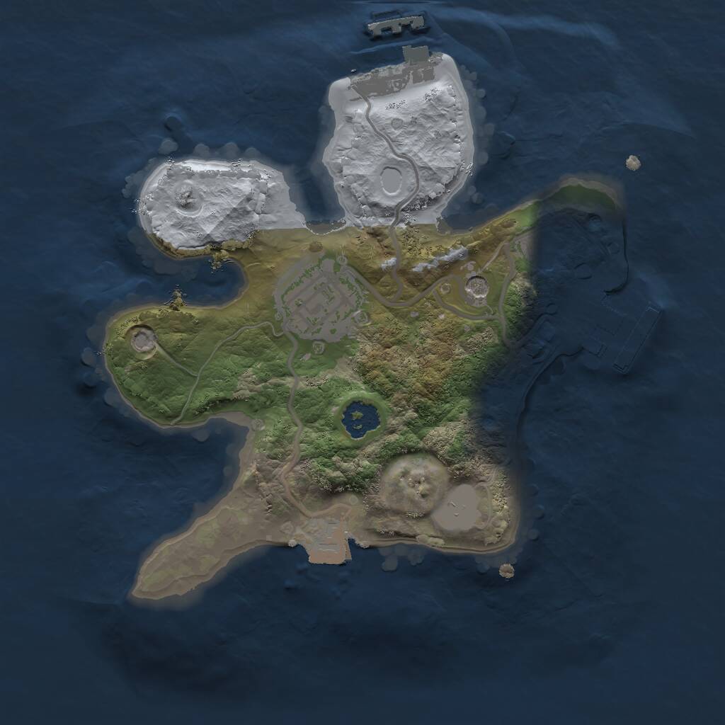 Rust Map: Procedural Map, Size: 2000, Seed: 100035042, 5 Monuments
