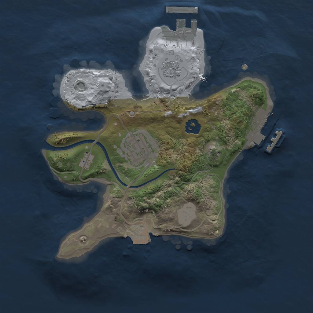 Rust Map: Procedural Map, Size: 2000, Seed: 100035042, 5 Monuments