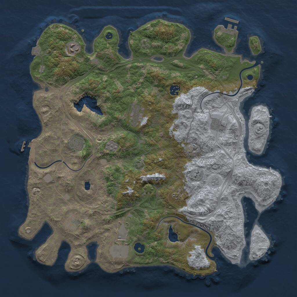 Rust Map: Procedural Map, Size: 4250, Seed: 52605820, 15 Monuments