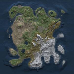 Thumbnail Rust Map: Procedural Map, Size: 3000, Seed: 3987, 8 Monuments