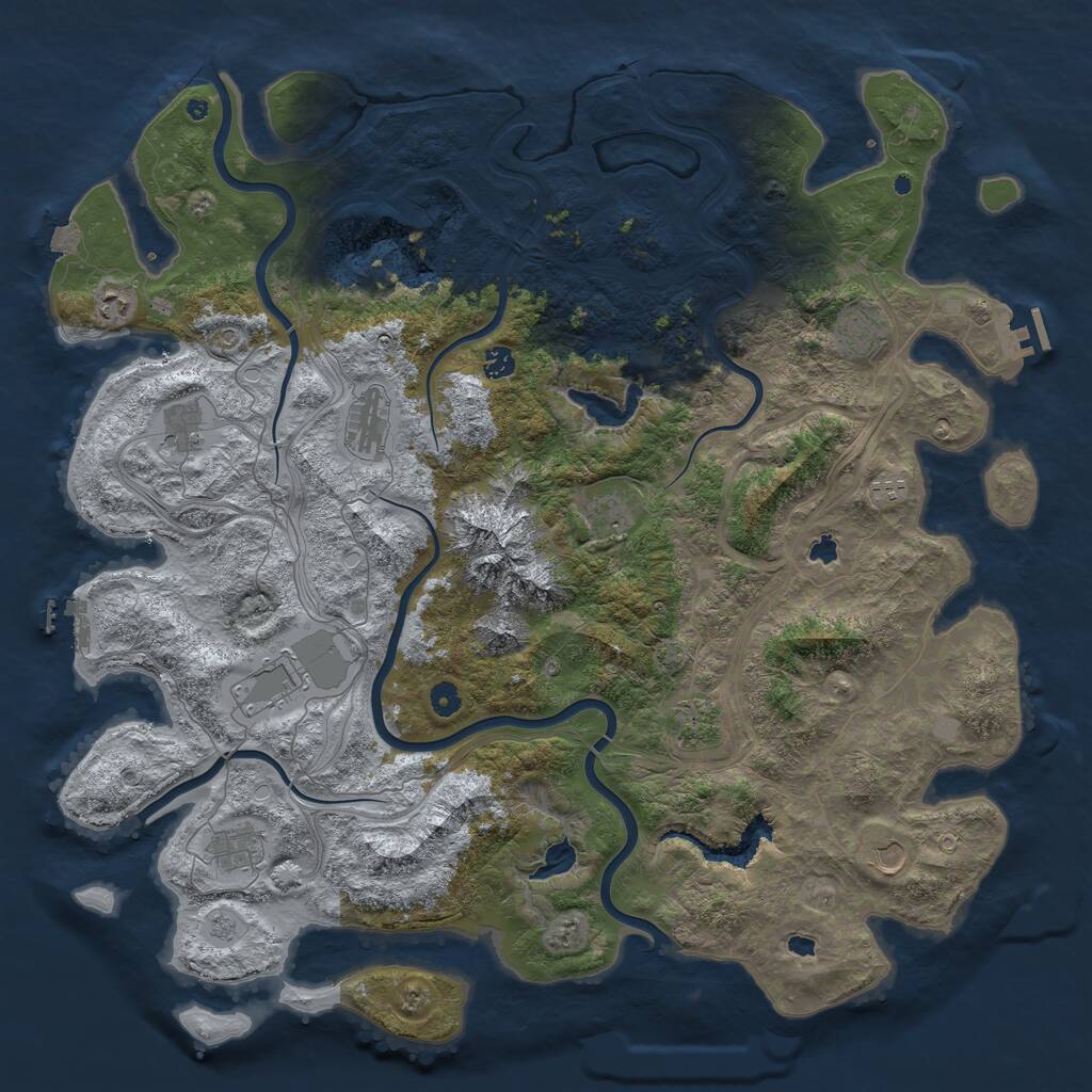Rust Map: Procedural Map, Size: 5000, Seed: 15000000, 17 Monuments