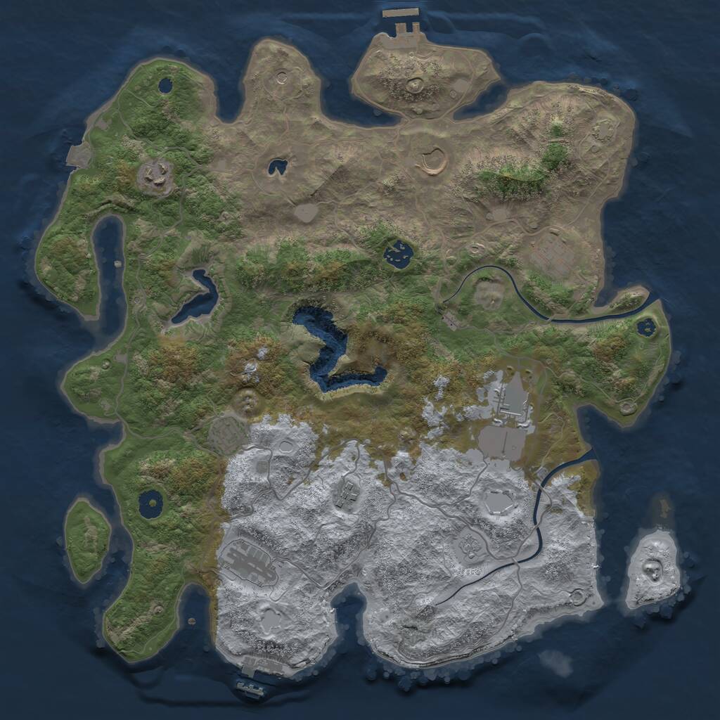Rust Map: Procedural Map, Size: 4000, Seed: 519736034, 14 Monuments