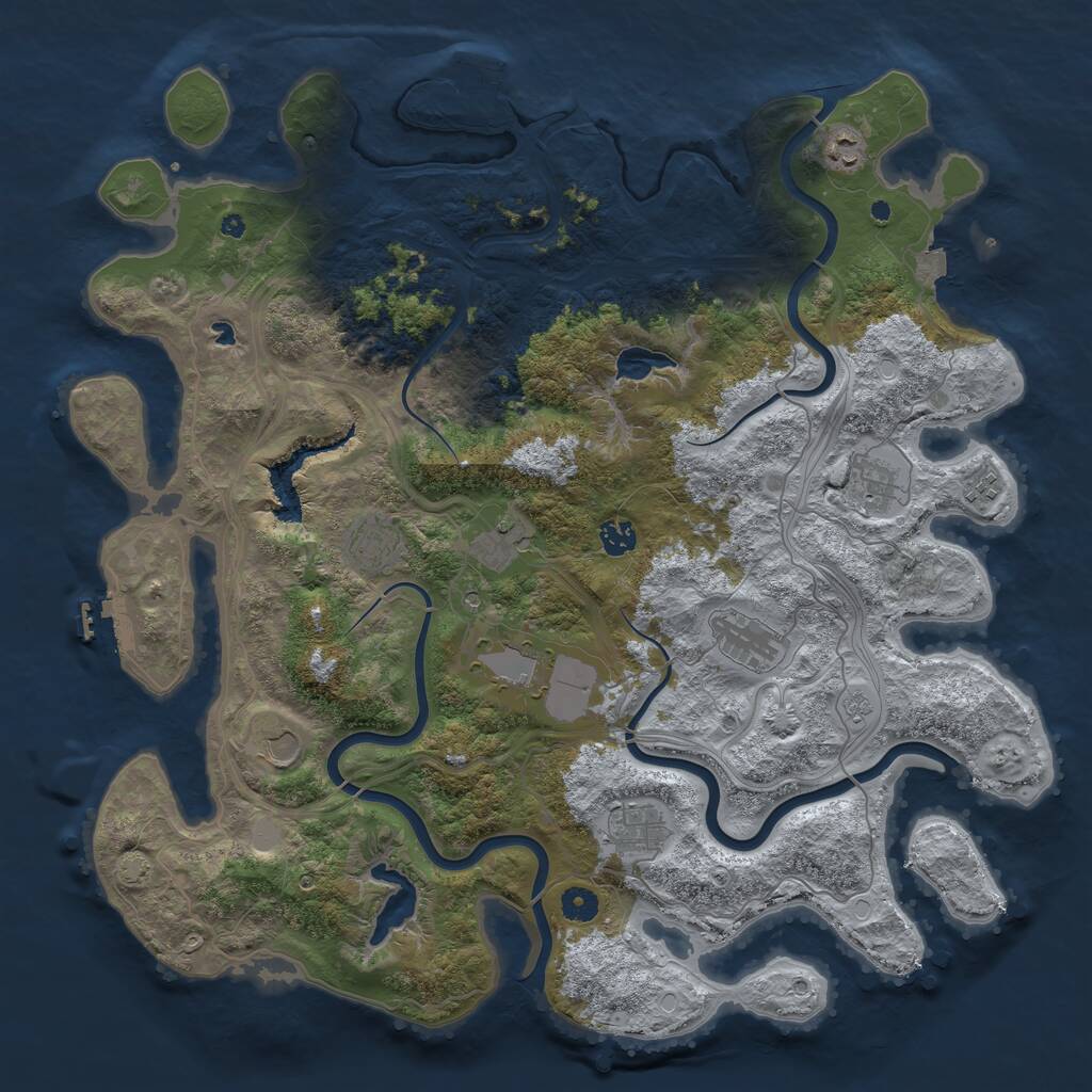 Rust Map: Procedural Map, Size: 4500, Seed: 1814062636, 16 Monuments