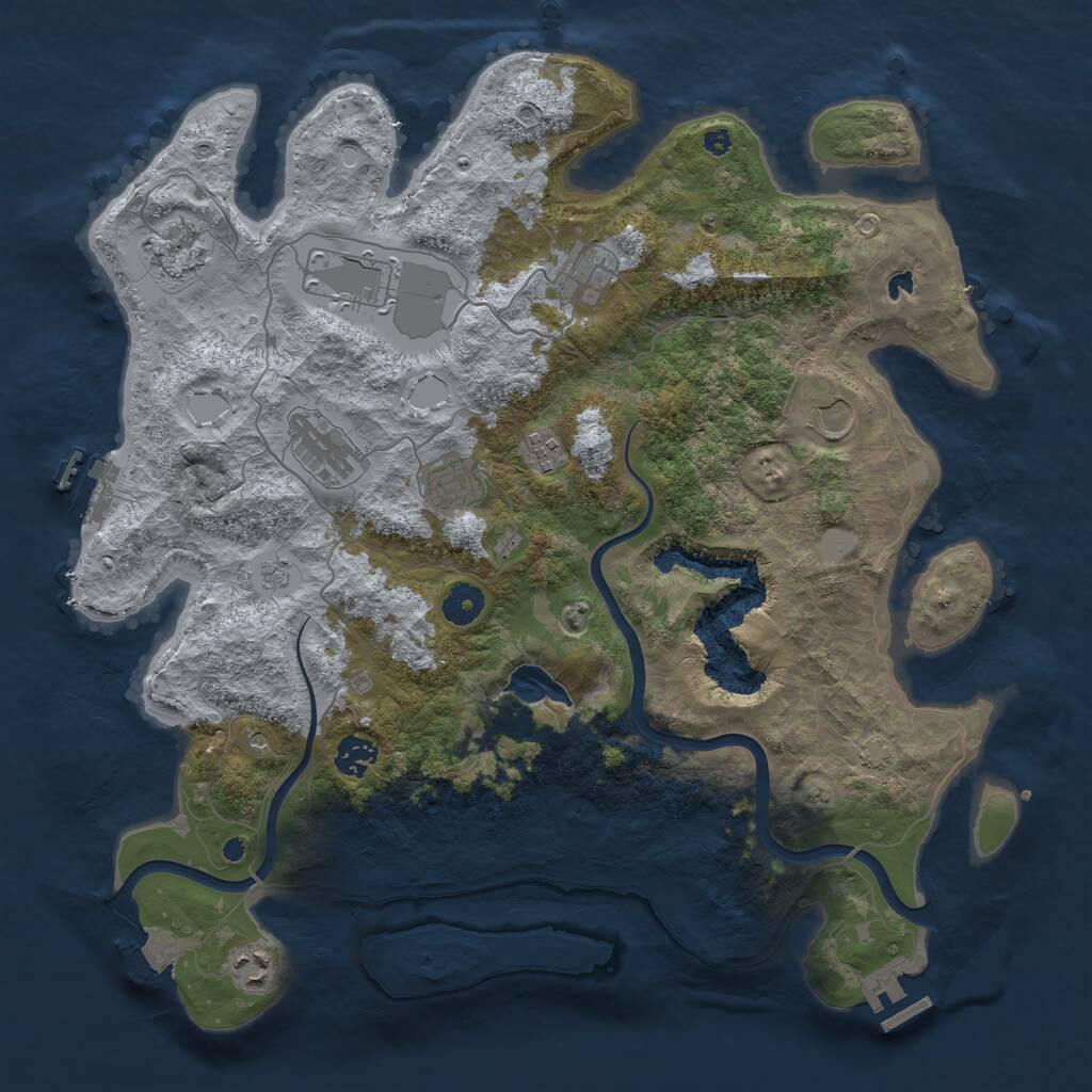 Rust Map: Procedural Map, Size: 4000, Seed: 1091165260, 15 Monuments