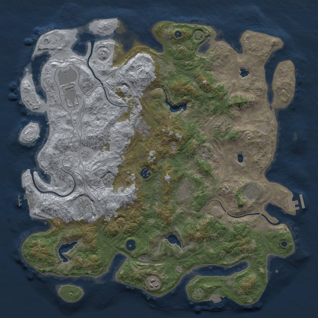 Rust Map: Procedural Map, Size: 4500, Seed: 285397445, 15 Monuments