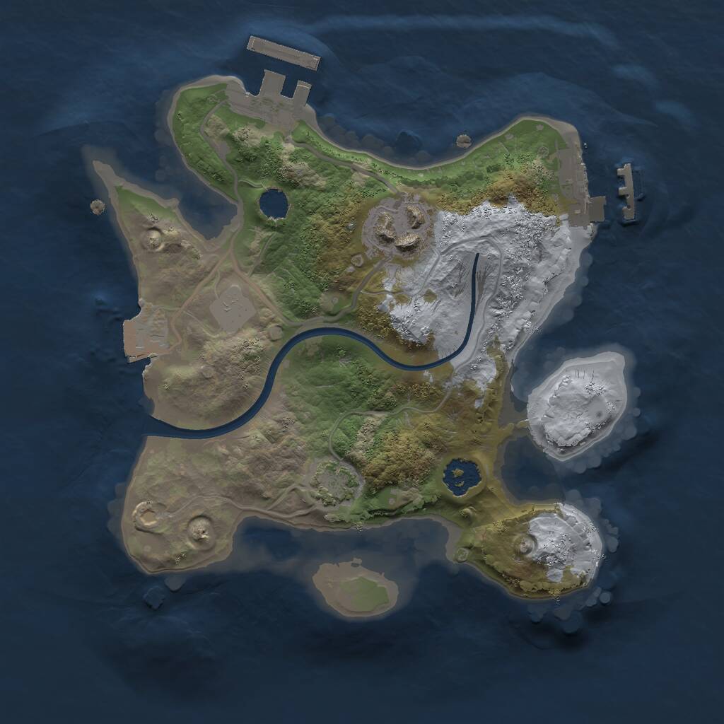 Rust Map: Procedural Map, Size: 2000, Seed: 257317441, 5 Monuments