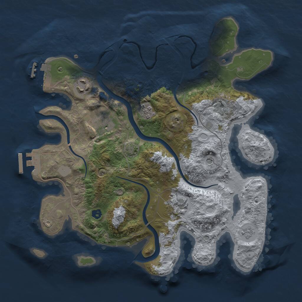 Rust Map: Procedural Map, Size: 3000, Seed: 1555969, 10 Monuments