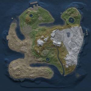 Thumbnail Rust Map: Procedural Map, Size: 2500, Seed: 1111111111, 8 Monuments