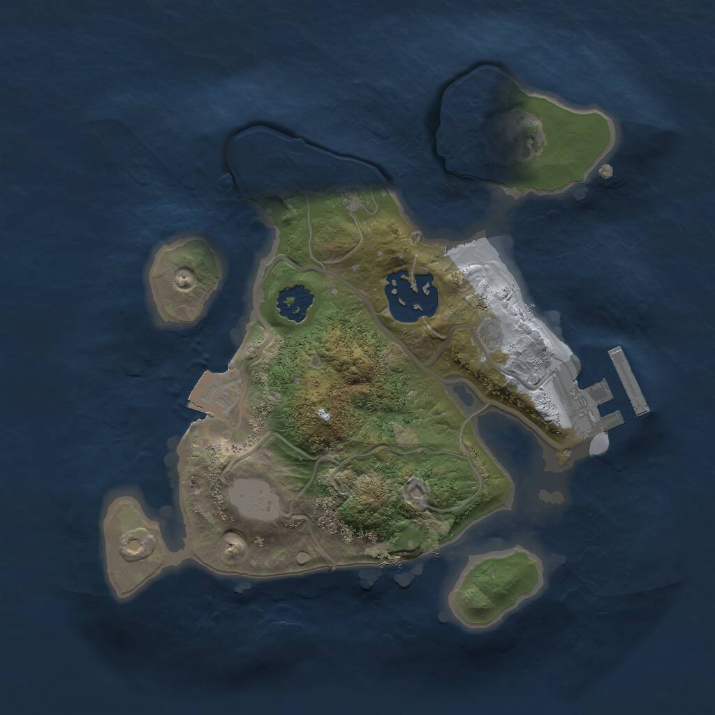 Rust Map: Procedural Map, Size: 2000, Seed: 822593865, 3 Monuments