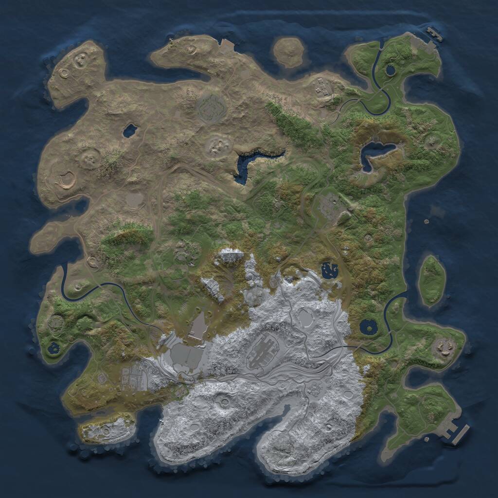 Rust Map: Procedural Map, Size: 4250, Seed: 774195981, 16 Monuments