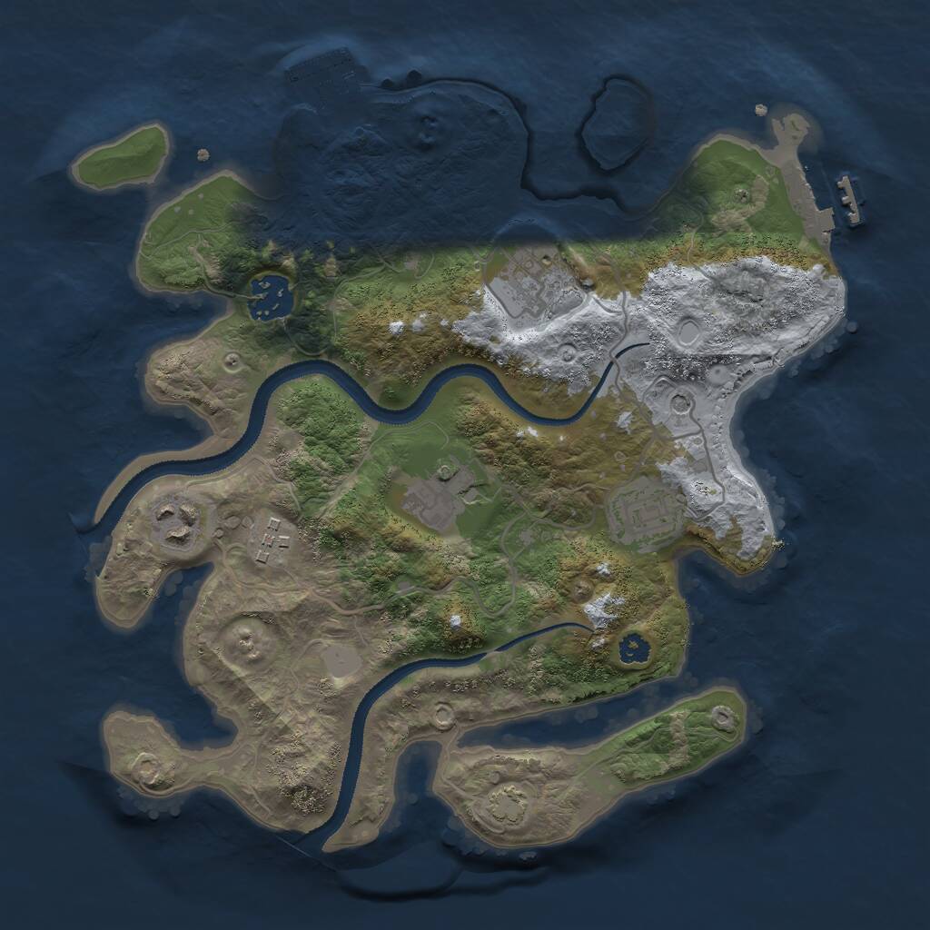 Rust Map: Procedural Map, Size: 3000, Seed: 198811313, 11 Monuments