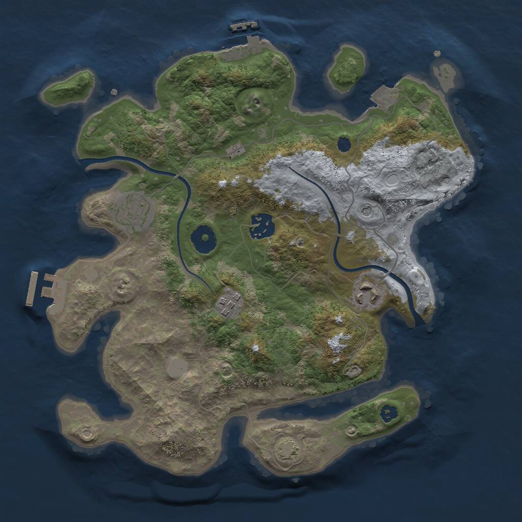 Rust Map: Procedural Map, Size: 3000, Seed: 198811313, 9 Monuments