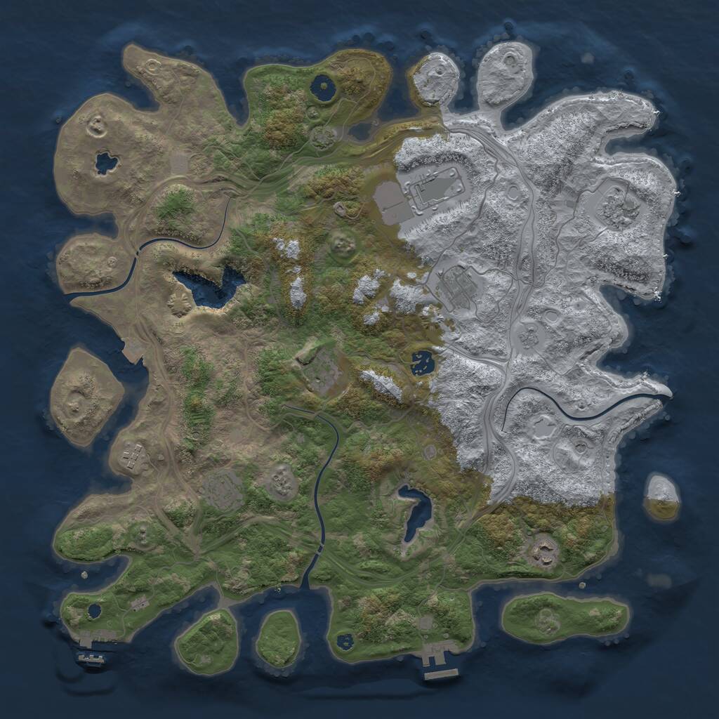 Rust Map: Procedural Map, Size: 4300, Seed: 1153002, 14 Monuments