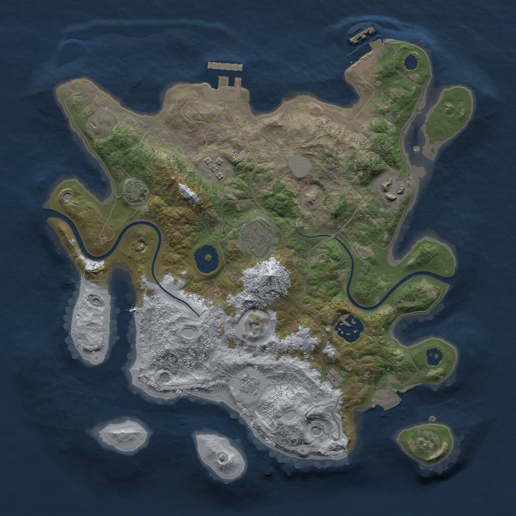 Rust Map: Procedural Map, Size: 3000, Seed: 886864190, 10 Monuments