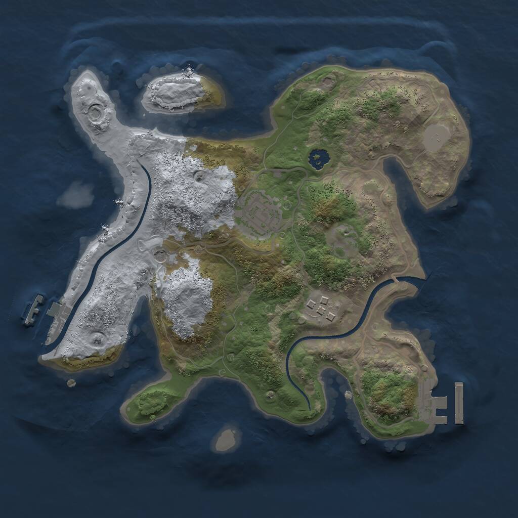 Rust Map: Procedural Map, Size: 2510, Seed: 30084, 6 Monuments