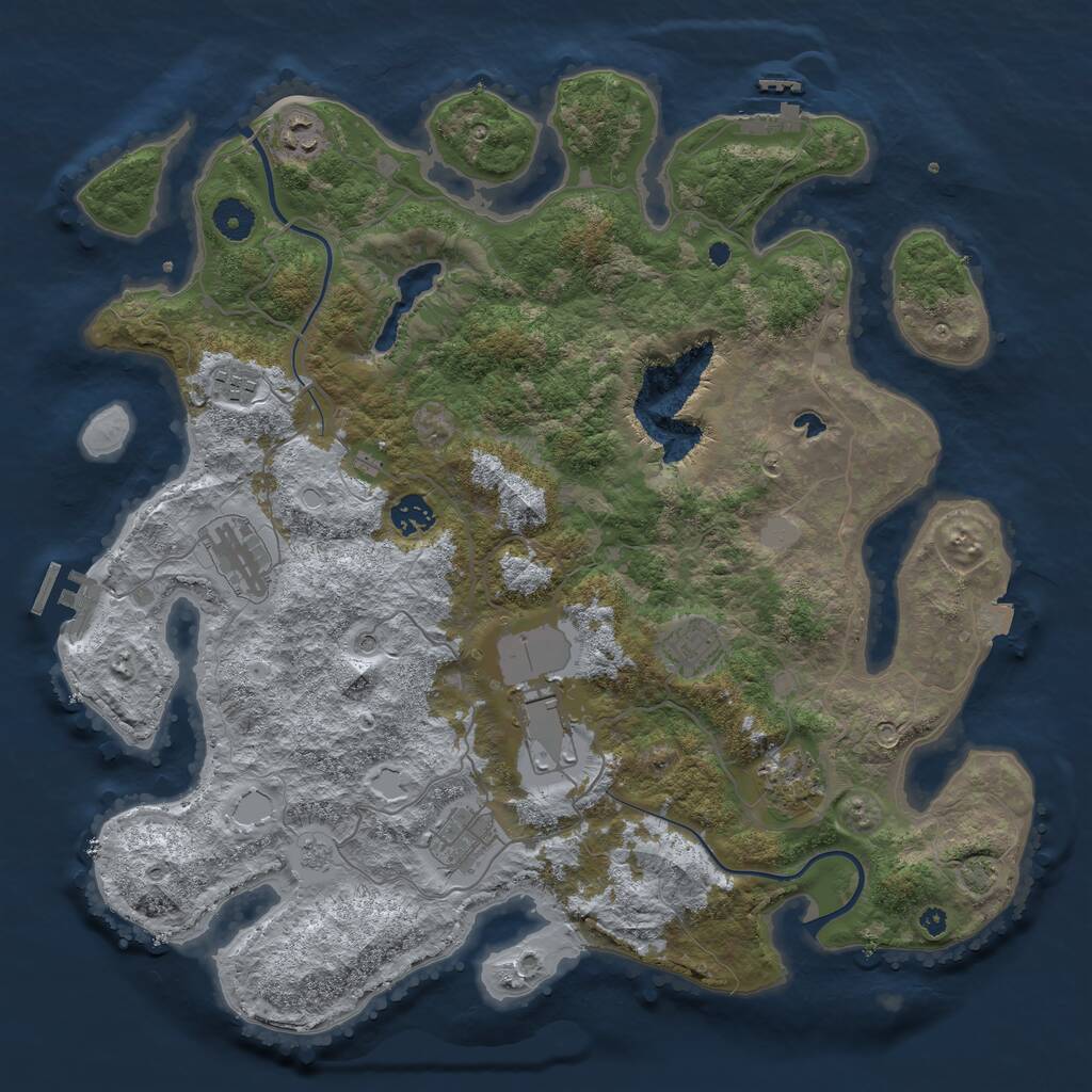 Rust Map: Procedural Map, Size: 4000, Seed: 795672388, 14 Monuments