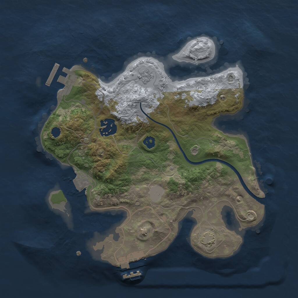 Rust Map: Procedural Map, Size: 2500, Seed: 35120305, 6 Monuments