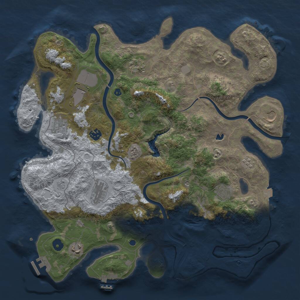 Rust Map: Procedural Map, Size: 4000, Seed: 469665, 15 Monuments