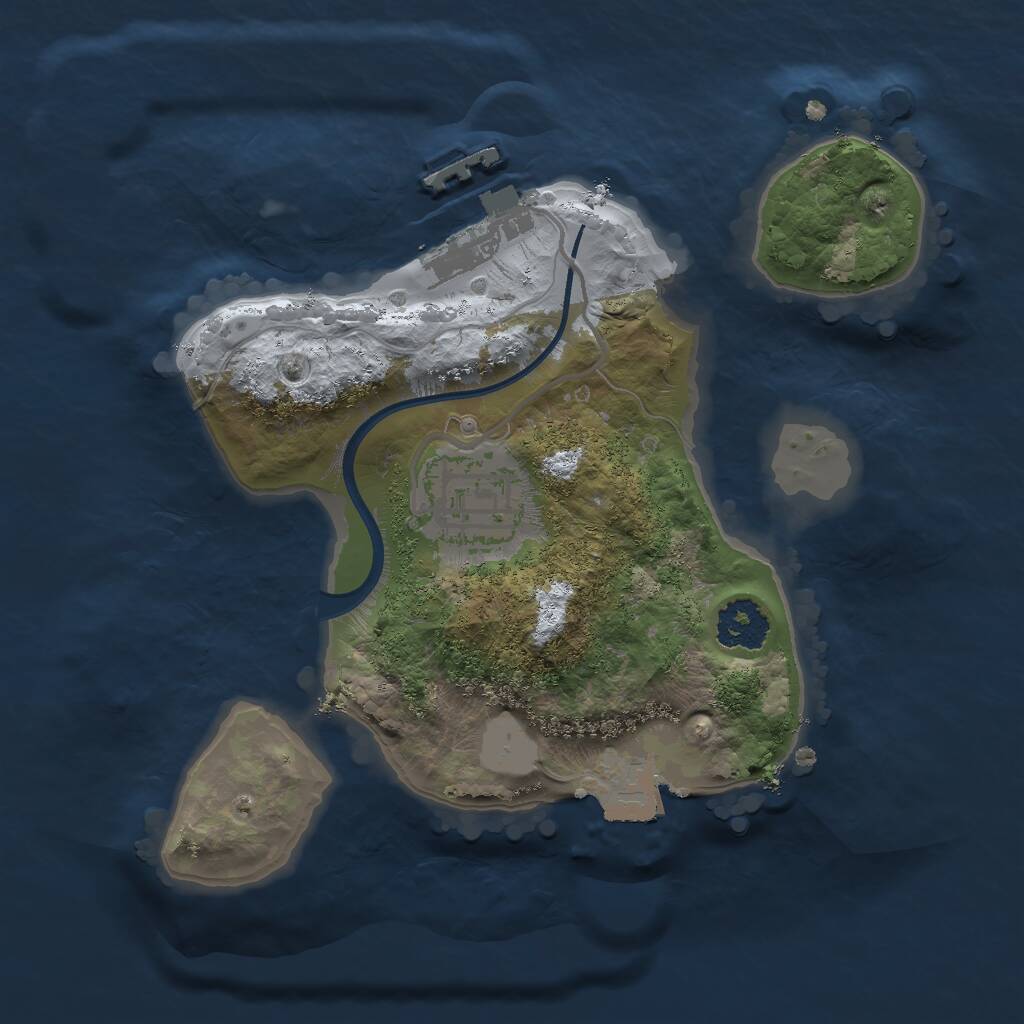 Rust Map: Procedural Map, Size: 2000, Seed: 1731785039, 3 Monuments
