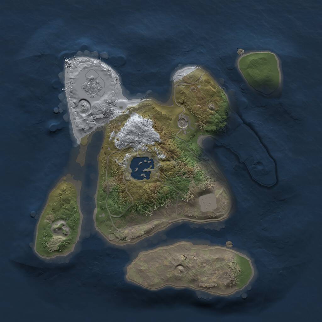 Rust Map: Procedural Map, Size: 2000, Seed: 1464944350, 4 Monuments