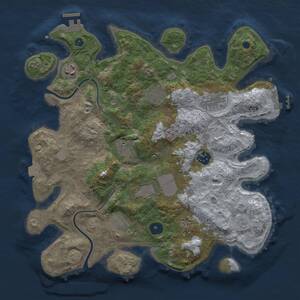 Thumbnail Rust Map: Procedural Map, Size: 3500, Seed: 132512345, 15 Monuments