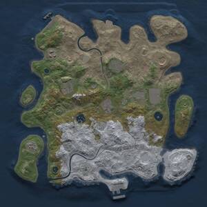 Thumbnail Rust Map: Procedural Map, Size: 3500, Seed: 482503487, 15 Monuments