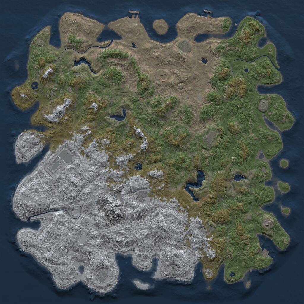 Rust Map: Procedural Map, Size: 6000, Seed: 24451, 17 Monuments